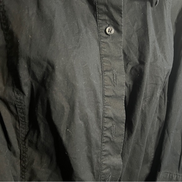 Bobby Brooks Stretch Button-Up Shirt Black 3/4 Sleeve Women's Plus 3X - Picture 4 of 5